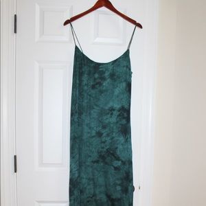 Tie Dye Slip Dress, Green Black Tie Dye